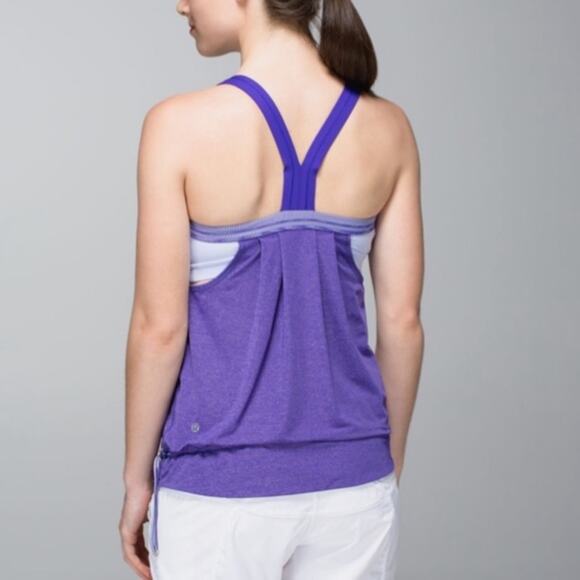 Lululemon Rest Less Purple Running Tank Top with built in bra - Picture 2 of 9